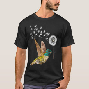 Dandelion Hummingbird Blume Birdwatcher Herbalist T-Shirt