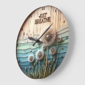 Dandelion "Just Breathe" Serene Große Wanduhr (Winkel)