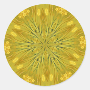 Dandelion Kaleidoscope Runder Aufkleber