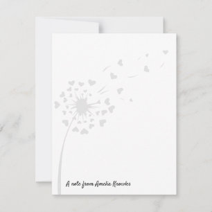 Dandelion Light Gray Niedlich Simple Script Name C Mitteilungskarte