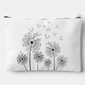 Dandelion Line Art Large Zubehörtasche (Rückseite)