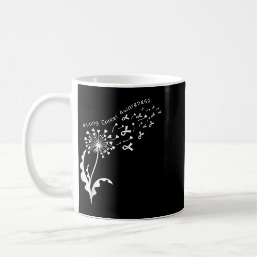 Dandelion Lung Cancer Awareness White Ribbon Suprt Kaffeetasse (Links)
