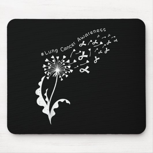 Dandelion Lung Cancer Awareness White Ribbon Suprt Mousepad (Vorne)