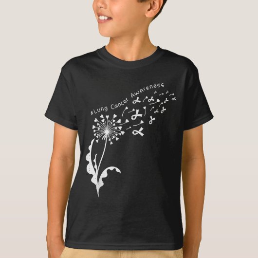 Dandelion Lung Cancer Awareness White Ribbon Suprt T-Shirt (Vorderseite)