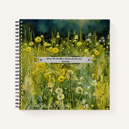 Dandelion Meadow Aurelius Eternity Quote Journal Notizblock (Vorderseite)