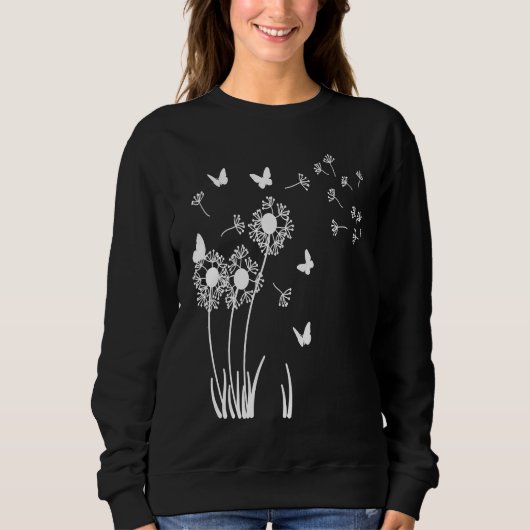 Dandelion Meadow with Butterflies for Dandelions Sweatshirt (Vorderseite)