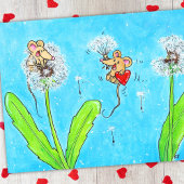 Dandelion Mice Greeting Karte