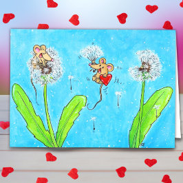 Dandelion Mice Greeting Karte
