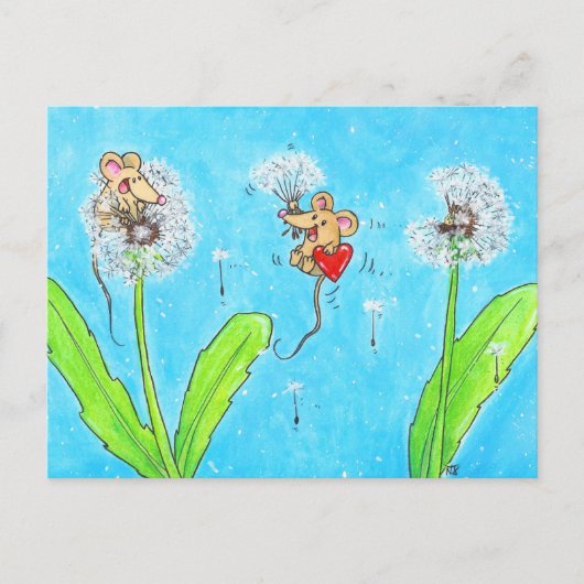 Dandelion Mice Postkarte (Vorderseite)