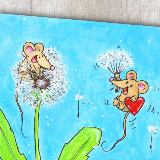 Dandelion Mice Postkarte