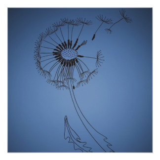 dandelion minimalistic flo poster