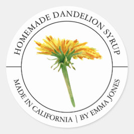 Dandelion Modernes Label Runder Aufkleber