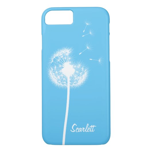 Dandelion Monogram Blue iPhone 7 Case-Mate iPhone Hülle (Rückseite)