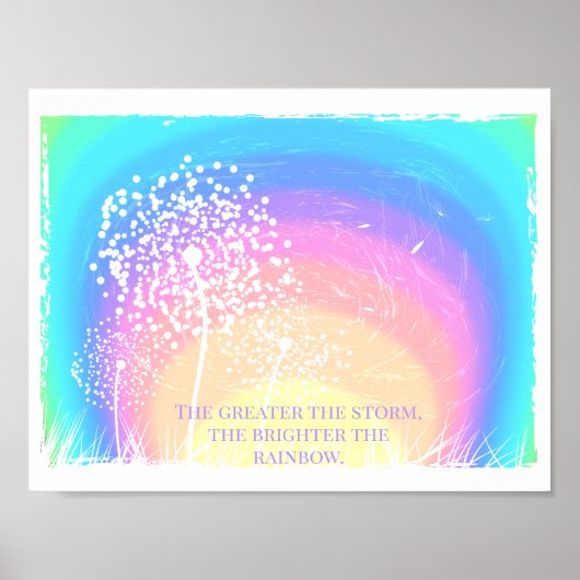 Dandelion Motivierend farbenfroher Regenbogen Poster (Vorne)