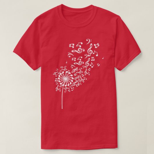 Dandelion Musical Notes Music Lover Nature Blume T-Shirt (Design vorne)