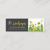 Dandelion Natural Lawn Care Service Black & Yellow Mini Visitenkarte (Vorderseite)