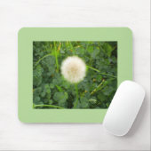 Dandelion Nestled in Green Clover Mousepad (Mit Mouse)