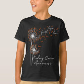 Dandelion Orange Faith Hope Liebe ney Cancer Aware T-Shirt (Vorderseite)