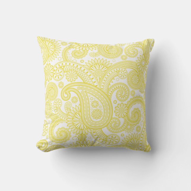 Dandelion Paisley Floral Swirl Kissen (Vorderseite)