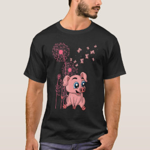 Dandelion Piglet Farm Tier Bauer Niedliches Schwei T-Shirt
