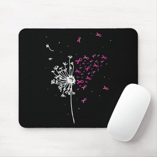 Dandelion Pink Ribbon Cooles Brustkrebs Bewusstsei Mousepad (Mit Mouse)