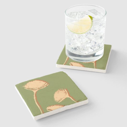 Dandelion Pop Steinuntersetzer (Seitenansicht)