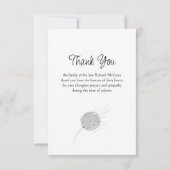 Dandelion Puff 3 Foto Gentle Soul Beerdigung Dankeskarte (Rückseite)