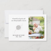 Dandelion Puff Gentle Soul Foto Beerdigung Danke (Vorderseite)