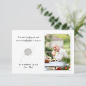 Dandelion Puff Gentle Soul Foto Beerdigung Danke (Stehend Vorderseite)