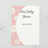 Dandelion Puff Pink Flat Einladungen (Vorne/Hinten)