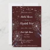 Dandelion Puffs Burgundy Brautparty Einladung (Vorderseite)