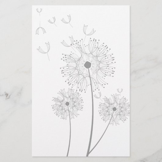 Dandelion purer moderner Blume Briefpapier (Vorderseite)