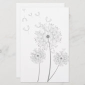 Dandelion purer moderner Blume Briefpapier (Vorne/Hinten)