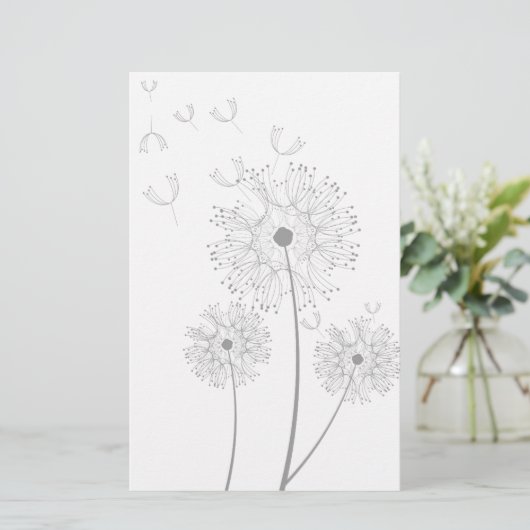 Dandelion purer moderner Blume Briefpapier (Stehend Vorderseite)