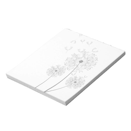 Dandelion purer moderner Blume Notizblock (Rotiert)