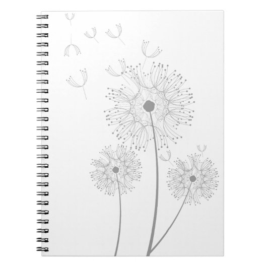 Dandelion purer moderner Blume Notizblock (Vorderseite)
