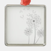 Dandelion purer moderner Blume Ornament Aus Metall (Vorne)