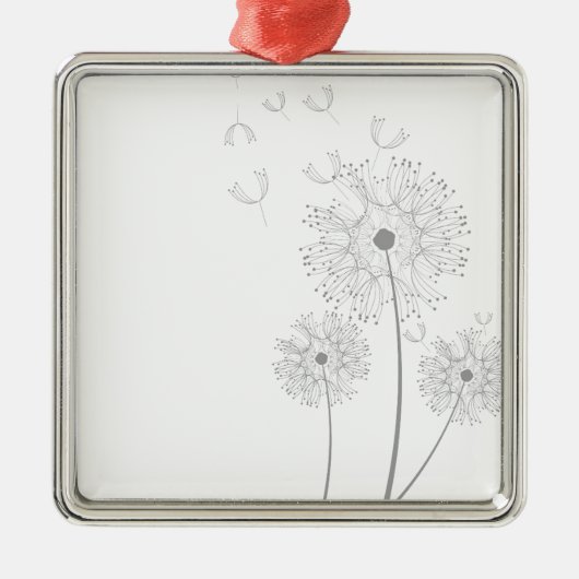 Dandelion purer moderner Blume Ornament Aus Metall (Vorne)
