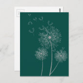 Dandelion purer moderner Blume Postkarte (Vorne/Hinten)