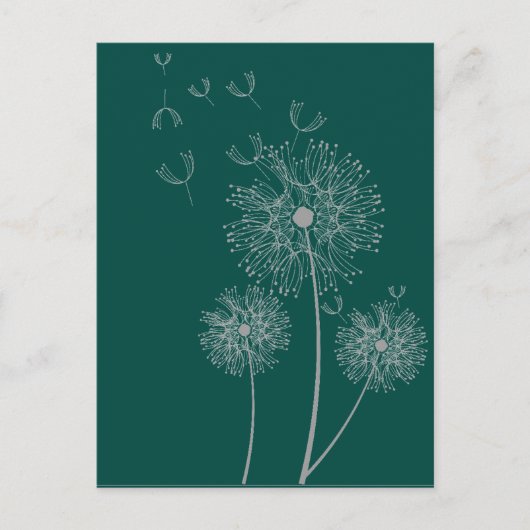 Dandelion purer moderner Blume Postkarte (Vorderseite)