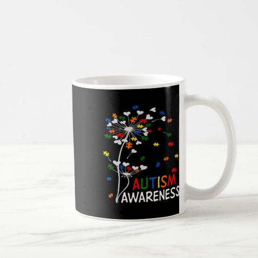Dandelion Puzzle Piece Coole Autismus Bewusstsein Kaffeetasse (Rechts)