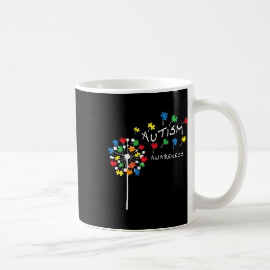 Dandelion Puzzle Piece Coole Autismus Bewusstsein Kaffeetasse (Rechts)