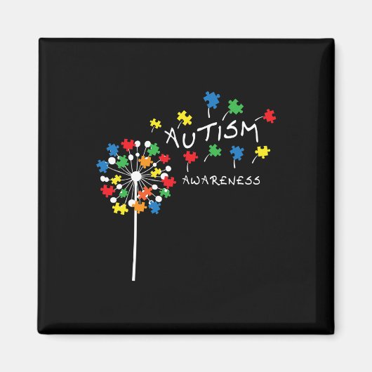 Dandelion Puzzle Piece Coole Autismus Bewusstsein Magnet (Vorne)