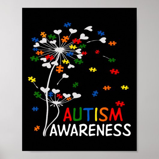 Dandelion Puzzle Piece Coole Autismus Bewusstsein Poster (Vorne)