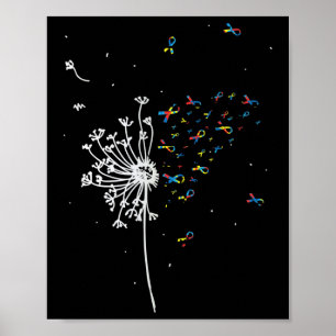 Dandelion Puzzle Ribbon Inspiration Autismus Softw Poster