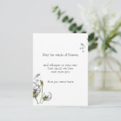 Dandelion Remembrance Postkarte (Stehend Vorderseite)