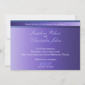 Dandelion Romance Lila Hochzeitseinladungen Einladung (Rückseite)