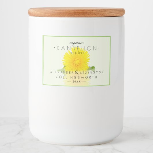 Dandelion Root Tea Homemade Lebensmitteletikett (Vorderseite)