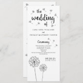 Dandelion Rustic Wedding Program Programm (Vorne/Hinten)