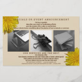 Dandelion Rustikale Blume Einfache Moderne 3 Foto Flyer (Vorne)